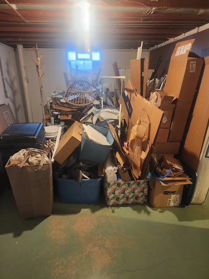 Roll-off dumpster container at job site for Roll Off Dumpster Rental in Greenwich